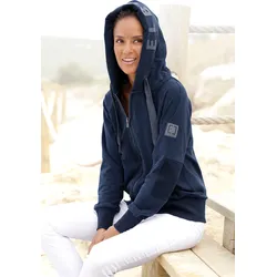 Elbsand Sweatjacke, mit Logo-Stickerei an der Kapuze, bequeme Freizeitjacke mit Taschen Elbsand marine M (38)