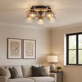 GLOBO Deckenventilator 55 cm Holz Grau