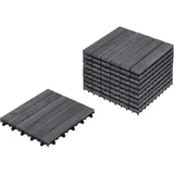 Beliani Terrassenfliesen ACCETTURA zertifiziertes Akazienholz Grau