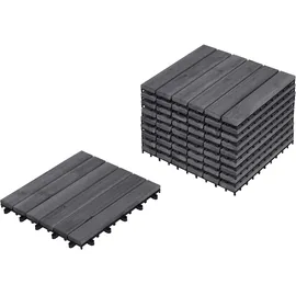 Beliani Terrassenfliesen ACCETTURA zertifiziertes Akazienholz Grau