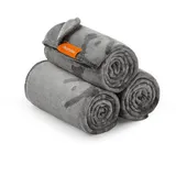 Songmics Feandrea Hundedecke, waschbar, 3er Set Haustier-Decke, L, 127 x 102 cm, für kleine und mittelgroße Hunde, Flanell, Schutzdecke für Sofa, schiefergrau PPB014G01