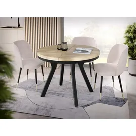 WFL GROUP Esstisch, Sonoma Eiche, Holzwerkstoff, 9-Sitzer, Rund,Rund, 90x76x90 cm, Esszimmer, Tische, Esstische