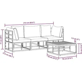 vidaXL Gartenlounge Loungeset schwarz