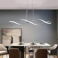 Cblbser LED Esszimmerlampe Hängeleuchten & Pendelleuchten Dimmbar mit Fernbedienung LED Pendellampe Chrom 42W Höhenverstellbar Esstisch Wohnzimmer Bar Büro Küche Lampen Deckenbeleuchtung L92 cm