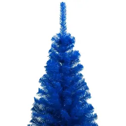 vidaXL Künstlicher Weihnachtsbaum Beleuchtung & Kugeln Blau 210 cm