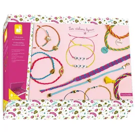 Janod Freundschaftsarmbänder in Neonfarben – Bastel-Set für Kinder 13 Schmuckstücke)