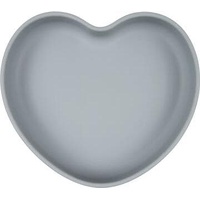 Canpol babies Silicone Suction Plate Heart Grey Silikonteller mit Saugnapf 300 ml
