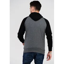 behype Sweatjacke "HENRAY", Herren, Gr. S, grau (dunkelgrau), 70% Baumwolle, 30% Polyester, mehrfarbig, normal, ohne Ausschnitt, Sweatjacken Sweatjacke, mit erhöhtem Kragen