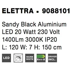 Nova Luce Elettra 1-flg. Ø 120 cm schwarz Aluminium