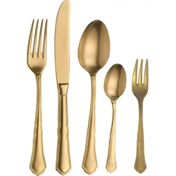 Besteck-Set PINTINOX "Settecento Alchemique Gold", gold (altgoldfarben), 30 tlg., Edelstahl 18/10, Essbesteck-Sets, Optik Gold SW PVD Beschichtung