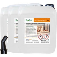 30 Liter Bioethanol 100% in geprüfter Premium Qualität für Bioethanol Kamin, Bioethanol Tischkamin, Ethanol Kamin Indoor/Outdoor | Bioethanol 30L (3 x 10L Kanister)