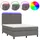 vidaXL Boxspringbett mit Matratze & LED Grau 140x200 cm Kunstleder
