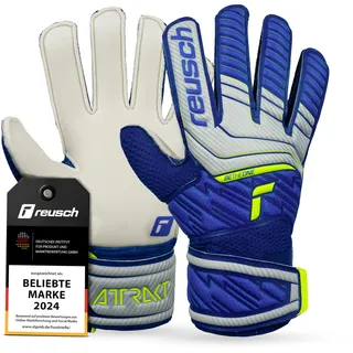 Reusch Attrakt Solid Junior Torwarthandschuhe|Für Kinder 5–16 Jahre|Stabiler Grip mit Solid Latex|Bequemer Sitz und Rundumbandage|Atmungsaktiv und robust|Für Training und Spiel