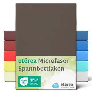 etérea Himmlische Qualität etérea Jersey Spannbettlaken 60x120-70x140 cm, Dunkelbraun für 5-15 cm) Steghöhe 100% Microfaser - Oekotex Bettbezug Matratzen Bezug - Bettlaken 60x120cm - Braun