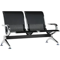 CLP Wartebank Airport Kunstleder schwarz/schwarz/2-Sitzer