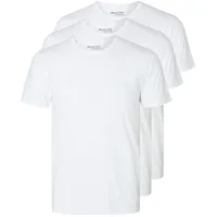 Selected T-Shirt "SLHROLAND SS O-NECK TEE 3-PACK NOOS", Herren, Gr. XXL, weiß (hellweiß), Jersey, Obermaterial: 95% Baumwolle, 5% Elasthan, unifarben, Basic, regular fit normal, Rundhals, Shirts T-Shirt