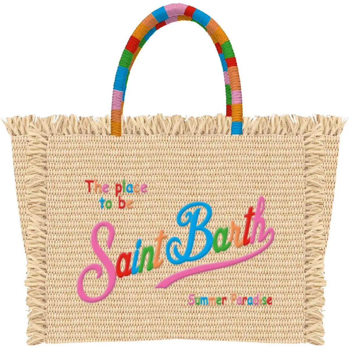 MC2 Saint Barth Colette Straw N Hand Bag With Strap 11 multic emb (02737L) ONE SIZE