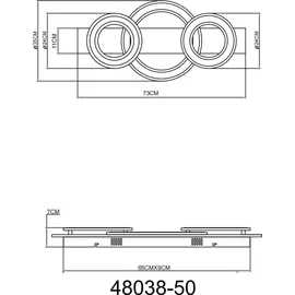 GLOBO JAYDEN 1 LED rechteckig Kunststoff holzoptik