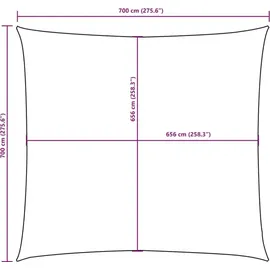 vidaXL Sonnensegel Quadratisch 7 x 7 m Creme