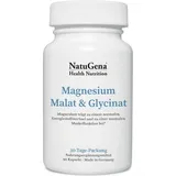 NatuGena Magnesium Malat & Glycinat | 90 Kapseln | Magnesium-Komplex | hergestellt in Deutschland | vegan