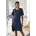 Paillettenkleid festlich Glitzerkleid mit kurzen Ärmeln blau 36