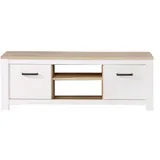 Forte TV-Lowboard 1614 mm weiß/eichefarben hell