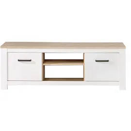 Forte TV-Lowboard 1614 mm weiß/eichefarben hell