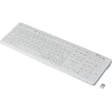 Renkforce RF-WRK-300 Kabellos Hygiene-Tastatur Deutsch, QWERTZ Weiß (matt) Spritzwassergeschützt