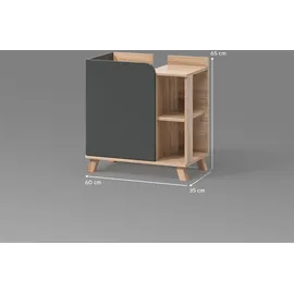 livinity Waschbeckenunterschrank Marano 60 x 65 cm Grau