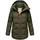 Navahoo Damen kurze Winterjacke Steppjacke warm mit abnehmbarer Kapuze Wattewölkchen Dark Olive Gr. XS - XS