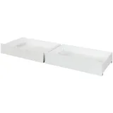 [en.casa] Unterbettkommode Ydre 2er Set Unterbett Aufbewahrungsbox 97,5 x 62 x 22 cm Bettkasten Holz Bettschublade auf Rollen Weiß