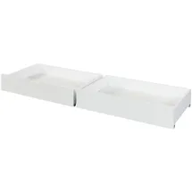 [en.casa] Unterbettkommode Ydre 2er Set Unterbett Aufbewahrungsbox 97,5 x 62 x 22 cm Bettkasten Holz Bettschublade auf Rollen Weiß
