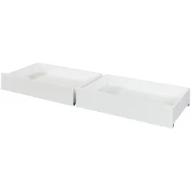 [en.casa] Unterbettkommode Ydre 2er Set Unterbett Aufbewahrungsbox 97,5 x 62 x 22 cm Bettkasten Holz Bettschublade auf Rollen Weiß