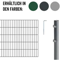 GAH Alberts Doppelstabmattenzaun Set 12 Matten 1,60 x 24 m anthrazit