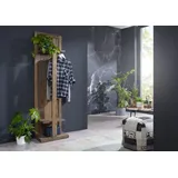 MASSIVMOEBEL24.DE Wandgarderobe Sheesham 55 x 200 x 35 cm Grau