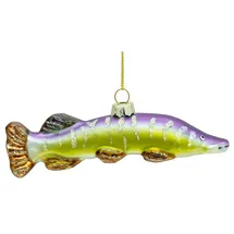 SIKORA Hecht besondere Weihnachtskugel Glas Christbaumschmuck Deko Figur Weihnachten Anhänger Ornament - Trend Line - BS499