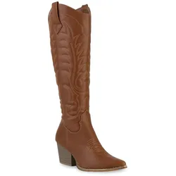 Damen Cowboystiefel in Hellbraun