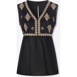 Heine Blusentop beige/schwarz 36