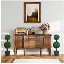 Outsunny künstliche Pflanzen 2er Set groß 67 cm Kunstpflanze mit 2 Kugel, Plastik Kunstbaum im Topf, Kunstbaum wie echt für Wohnzimmer Schlafzimmer Büro Garten Moderne Dekoration Geschenk