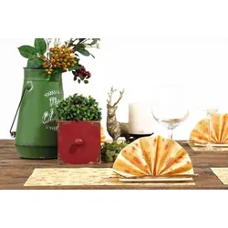 Mank Airlaid Tischset Alvin in Sahara, 40 x 30cm, 100 Stück - Weihnachten Schneeflocken Eiskristalle Platzdeckchen