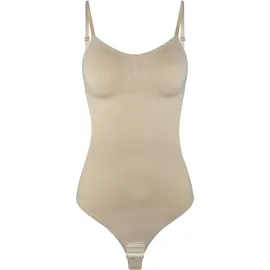 Magic Bodyfashion Shaping-Body MAGIC BODYFASHION, Damen, Gr. XL, N-Gr, latte, Obermaterial: 92% Polyamid, 8% Elasthan, eng normal, tiefer V-Ausschnitt, Bodys, Shaping-Effekt, eng, basic, bequem, elastisch
