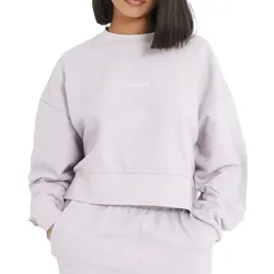 Sixth June Damen Crop-Pullover mit Sixth June Stickerei Rundhals-Pullover Langarm-Shirt W33810ESW Flieder - S