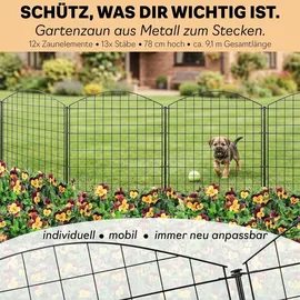 V2Aox Teichzaun 8 x 78 cm Schwarz/Metall