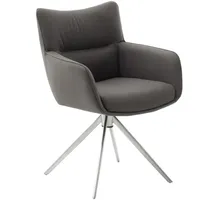 MCA Furniture 4-Fußstuhl Limone 2 Leder grau 2er Set