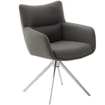 MCA Furniture 4-Fußstuhl Limone 2 Leder grau 2er Set