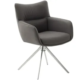 MCA Furniture 4-Fußstuhl Limone 2 Leder grau 2er Set