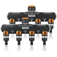 Brandson 4-Wege Wasserverteiler 2er-Set orange/schwarz