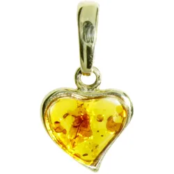 Ketten-Anhänger OSTSEE-SCHMUCK "Ostsee-Schmuck Anhänger Herz Anhänger Herz", gelb, Schmuckanhänger, Damen, 23 x 11mm, Gelbgold 333, 1.2 g