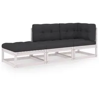 vidaXL Modell 6 Loungeset Kiefer weiß