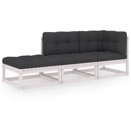 vidaXL Modell 6 Loungeset Kiefer weiß